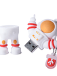 Memoria USB de astronauta de 128 GB, regalo creativo y genial, memoria USB de 64 GB, llavero gratis, memoria USB blanca de 32 GB, disco U de 16 GB   - Miniatura 4