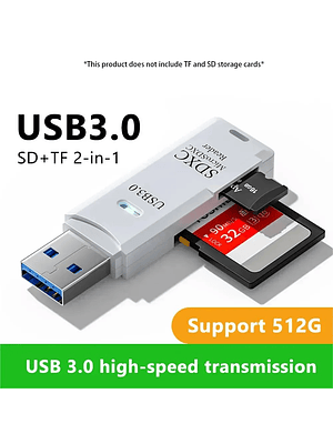  Lector de tarjetas USB 3.0 multifunción 2 en 1