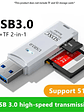 Lector de tarjetas USB 3.0 multifunción 2 en 1 - Miniatura 1
