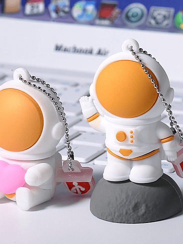 Memoria USB de astronauta de 128 GB, regalo creativo y genial, memoria USB de 64 GB, llavero gratis, memoria USB blanca de 32 GB, disco U de 16 GB   5