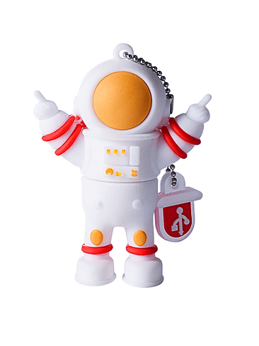 Memoria USB de astronauta de 128 GB, regalo creativo y genial, memoria USB de 64 GB, llavero gratis, memoria USB blanca de 32 GB, disco U de 16 GB   10