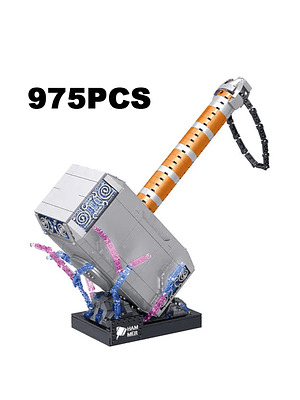 🔨 Martillo Thor Mjölnir Armable de Bloques – 975 Piezas (Modelo Coleccionable)