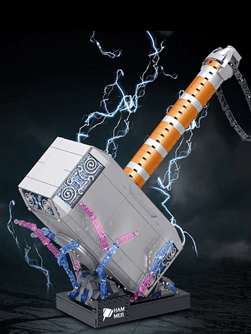 🔨 Martillo Thor Mjölnir Armable de Bloques – 975 Piezas (Modelo Coleccionable) 2