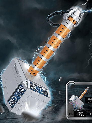 🔨 Martillo Thor Mjölnir Armable de Bloques – 975 Piezas (Modelo Coleccionable) 3