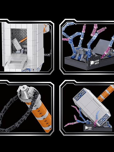 🔨 Martillo Thor Mjölnir Armable de Bloques – 975 Piezas (Modelo Coleccionable) 4