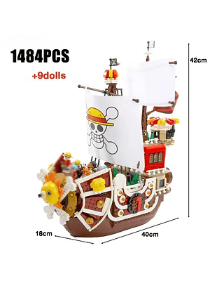 🏴‍☠️ Barco Sunny – Set Armable Tipo Anime 432 PCS + 9 Figuras One Piece Armable de Coleccion 