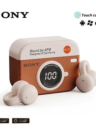 Auriculares inalámbricos Sony Q87, auriculares retro Bluetooth, auriculares OWS con clip para la oreja y micrófono. 1