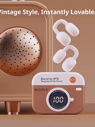 Auriculares inalámbricos Sony Q87, auriculares retro Bluetooth, auriculares OWS con clip para la oreja y micrófono. 2