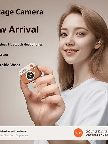 Auriculares inalámbricos Sony Q87, auriculares retro Bluetooth, auriculares OWS con clip para la oreja y micrófono. 4