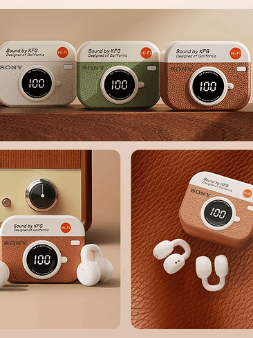 Auriculares inalámbricos Sony Q87, auriculares retro Bluetooth, auriculares OWS con clip para la oreja y micrófono. 5