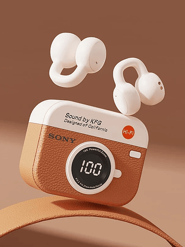 Auriculares inalámbricos Sony Q87, auriculares retro Bluetooth, auriculares OWS con clip para la oreja y micrófono. 7