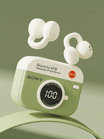 Auriculares inalámbricos Sony Q87, auriculares retro Bluetooth, auriculares OWS con clip para la oreja y micrófono. 8