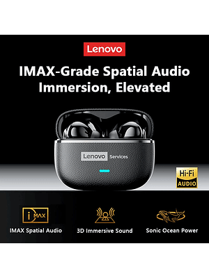Auriculares inalámbricos Lenovo LE208 TWS Bluetooth 6.0 de cuero, estéreo, ENC, con cancelación de ruido y baja latencia de 38 ms para juegos.