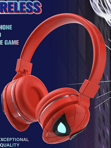 Disney para Spider-Man, inalámbricos, Bluetooth, con luz LED, sonido envolvente, plegables, diseño de dibujos animados de anime NM-27 1