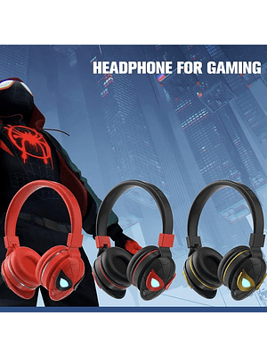Disney para Spider-Man, inalámbricos, Bluetooth, con luz LED, sonido envolvente, plegables, diseño de dibujos animados de anime NM-27
