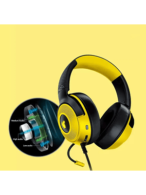Auriculares para juegos Razer Pokémon Pikachu Kraken V3 PC con cable USB, edición limitada, iluminación RGB Chroma