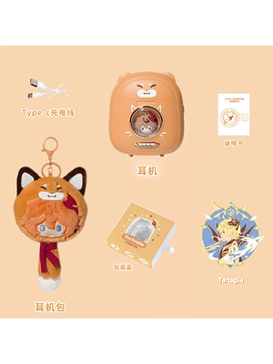 Auriculares inalámbricos Tartaglia Genshin Impact HIFI, Bluetooth 5.3, auriculares para cosplay con cancelación activa de ruido.