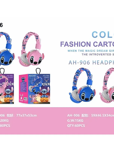 Auriculares Bluetooth Stitch AH-906 AH-906 Disney, auriculares inalámbricos con sonido HIFI, plegables, con micrófono 6
