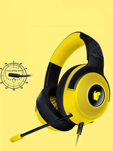 Auriculares para juegos Razer Pokémon Pikachu Kraken V3 PC con cable USB, edición limitada, iluminación RGB Chroma 3