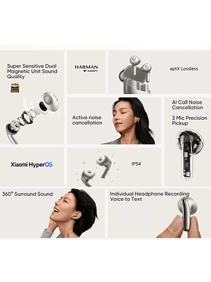 Auriculares Xiaomi Buds 5 TWS con Bluetooth 5.4, cancelación activa de ruido e IA, grabación de sonido, audio sin pérdida