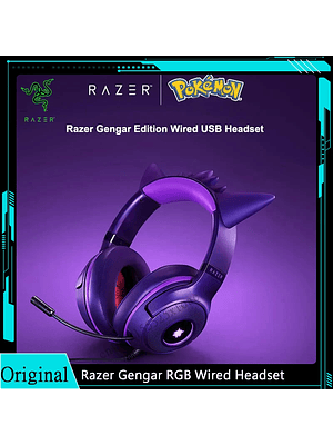 Razer Pokemon Gengar Edition RGB Kraken Kitty V2 Wired USB Gaming Headset