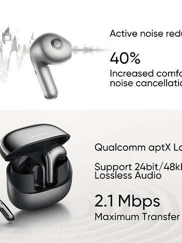 Auriculares Xiaomi Buds 5 TWS con Bluetooth 5.4, cancelación activa de ruido e IA, grabación de sonido, audio sin pérdida 4