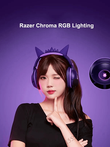 Razer Pokemon Gengar Edition RGB Kraken Kitty V2 Wired USB Gaming Headset 2