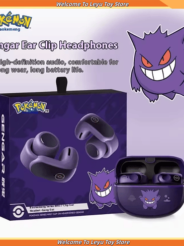 Pokemon  Gengar Anime con Bluetooth, Funda Gengar. Audifonos Stilo Clip. Anti deslizamiento  1