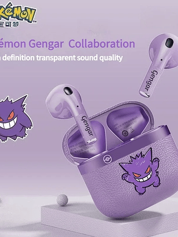 Pokemon  Gengar Anime con Bluetooth, Funda Gengar. Audifonos Stilo Clip. Anti deslizamiento  7