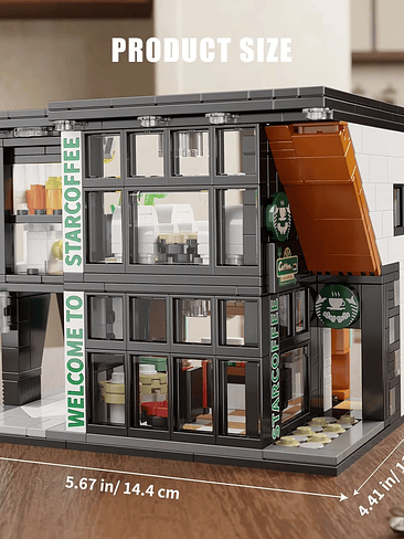 👾Bloques de construcción de cafetería de fantasía | Con Cadena De Luz Luminosa+Asiento 👾 3