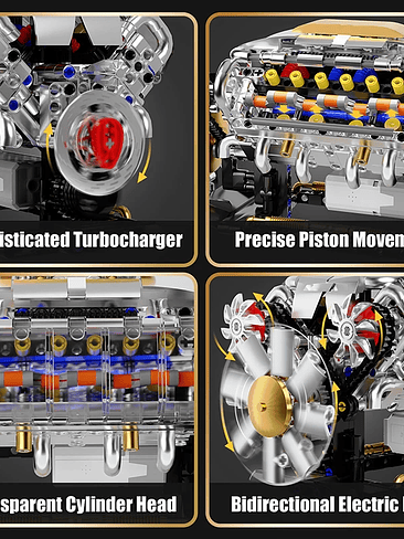 ⚙️ Motor V8 Eléctrico Armable – Ingeniería en Movimiento 3