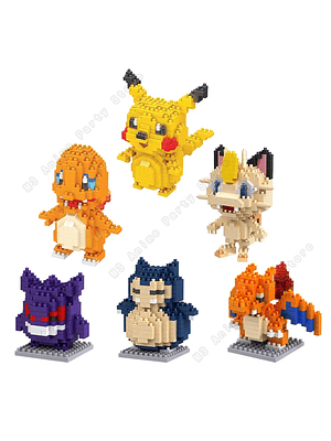 🧱 Figuras Armables de Bloques – Pokemon Pikachu, Charizard, Gengar, Snorlax