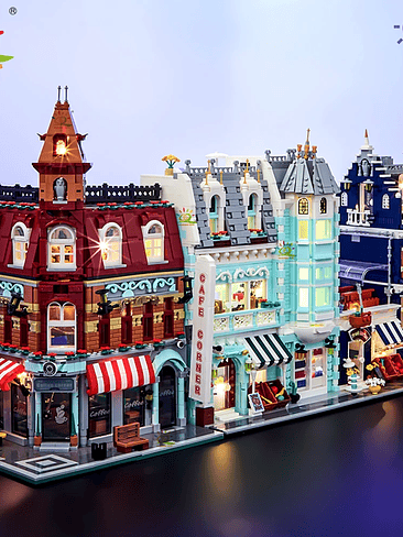 HUIQIBAO Toys Set Negocio Armable, Cuadra completa. Cada Edificio Se vende por Separado  1