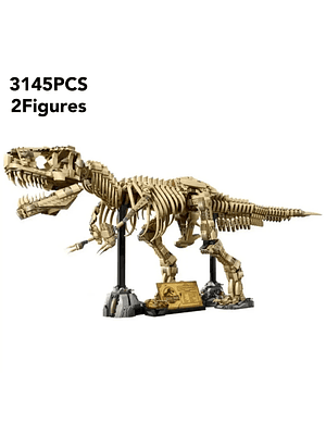 🦖3145 piezas 100 cm o Tyrannosaurus fósil modelo de construccion con pedestal y Luz Led incorporada. 