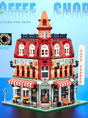 HUIQIBAO Toys Set Negocio Armable, Cuadra completa. Cada Edificio Se vende por Separado  4