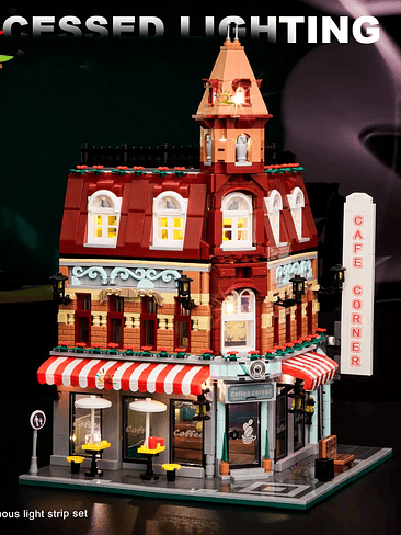 HUIQIBAO Toys Set Negocio Armable, Cuadra completa. Cada Edificio Se vende por Separado  5