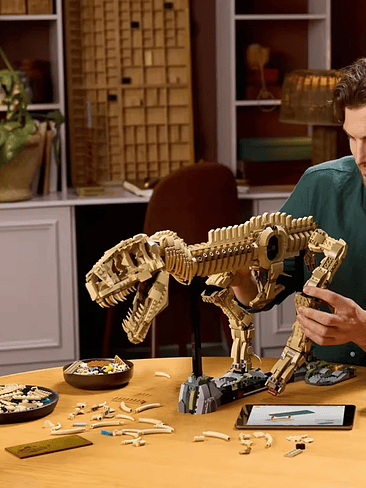 🦖3145 piezas 100 cm o Tyrannosaurus fósil modelo de construccion con pedestal y Luz Led incorporada.  5