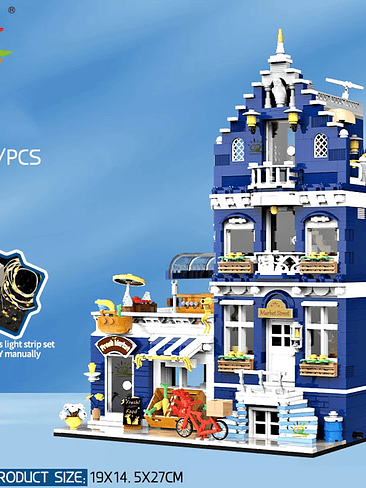 HUIQIBAO Toys Set Negocio Armable, Cuadra completa. Cada Edificio Se vende por Separado  7