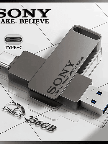 💾 Memoria USB-C SONY de 2 TB, 2 en 1, OTG, USB 3.1, de metal, memoria USB Dual C de 128 GB, 256 GB, 512 GB y 1 TB 8
