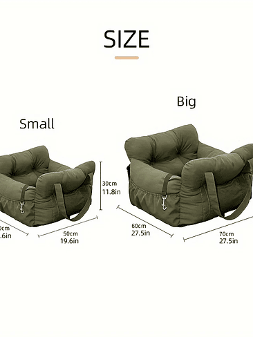 Asiento Cama Acolchado para Mascotas – Ideal para Viajes en Auto 3