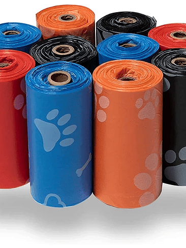 Bolsas para excrementos de perro (120 rollos) para limpieza exterior. Suministros para mascotas. 15 bolsas por rollo. 4