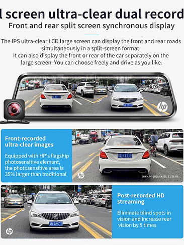 🚗🔥 Dash Cam HP F735X – Visión Nocturna Starlight 5