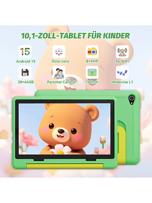 🎃 Tablet Infantil Android 15 – 20GB RAM + 64GB | Potencia y Diversión en un Solo Equipo 🚀