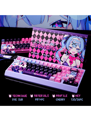 🎀 Keycaps Anime “Rabbit Babe” – Perfil Cherry | 130 Teclas