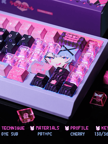 🎀 Keycaps Anime “Rabbit Babe” – Perfil Cherry | 130 Teclas 3
