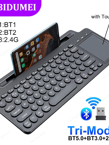 ⌨️ Teclado Inalámbrico KEBIDUMEI Tri-Mode con Touchpad – Bluetooth + 2.4G 1