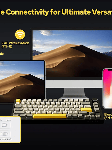 ⌨️ AJAZZ AK820 PRO – Teclado Mecánico 75% con Pantalla TFT 4