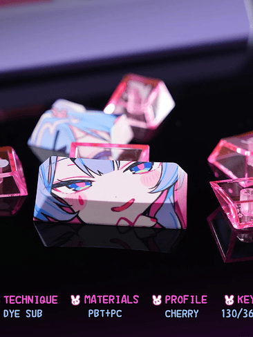 🎀 Keycaps Anime “Rabbit Babe” – Perfil Cherry | 130 Teclas 4