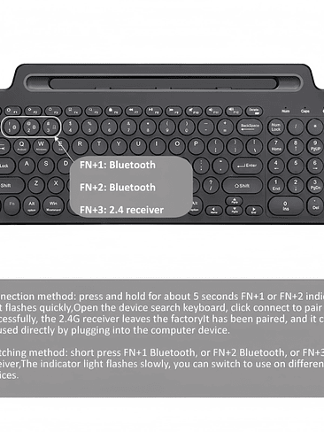 ⌨️ Teclado Inalámbrico KEBIDUMEI Tri-Mode con Touchpad – Bluetooth + 2.4G 5