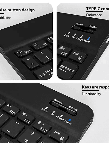 ✨ Teclado Inalámbrico Bluetooth + Mouse – Compatible con iOS, Android y Windows 5
